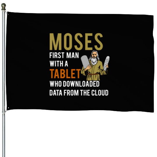 Jewish Passover Moses Tablet Data Cloud Computing House Flags