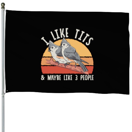 Bird Watcher Retro Vintage Tit House Flags