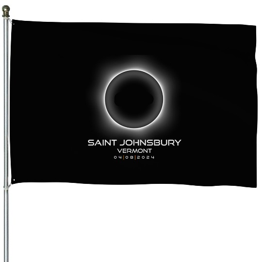 2024 Saint Johnsbury Vermont Eclipse Souvenir House Flags