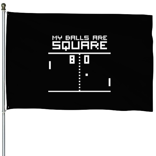 My Balls Are Square Retro Computer Geek House Flags