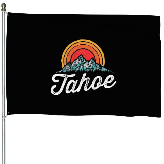 Lake Tahoe Mountain 80s House Flags