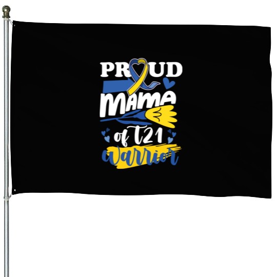 Proud Mom T21 World Down Syndrome Awareness House Flags