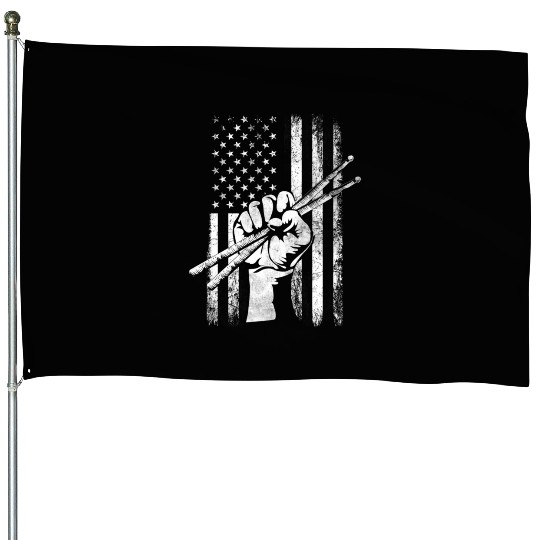 Patriotic Drummer Us Flag Drumsticks Percussion Dr House Flags
