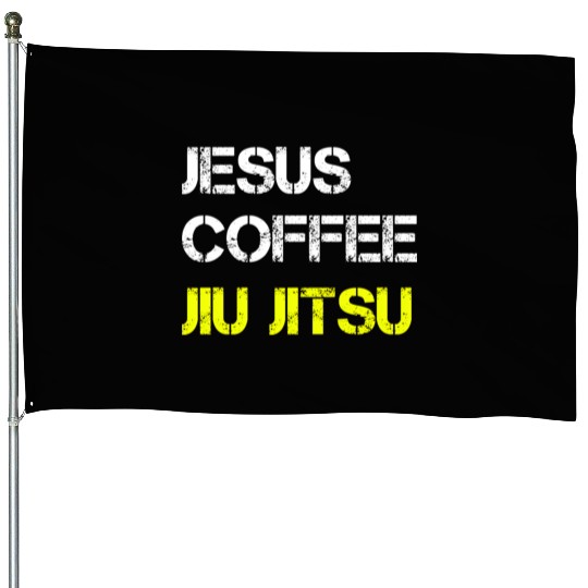 Jesus Coffee Jiu Jitsu Bjj Wrestling Mma Judo Mial House Flags