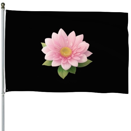 Lovely Pink Little Flower - Water Lily House Flags