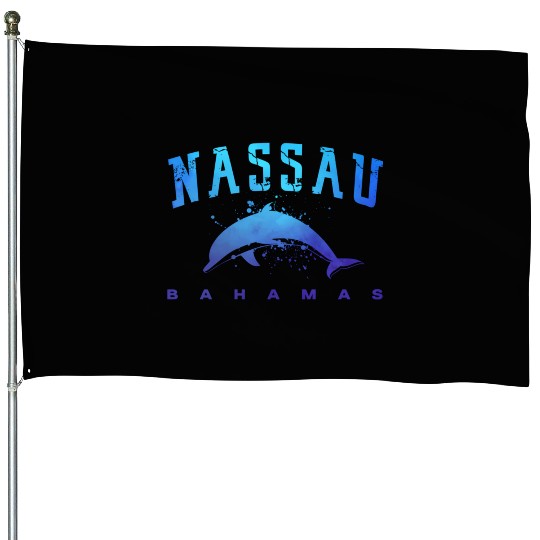 sau Bahamas Beach Snorkel Scuba Diving Dolphin House Flags
