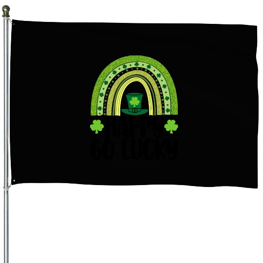 Happy Go Lucky House Flags