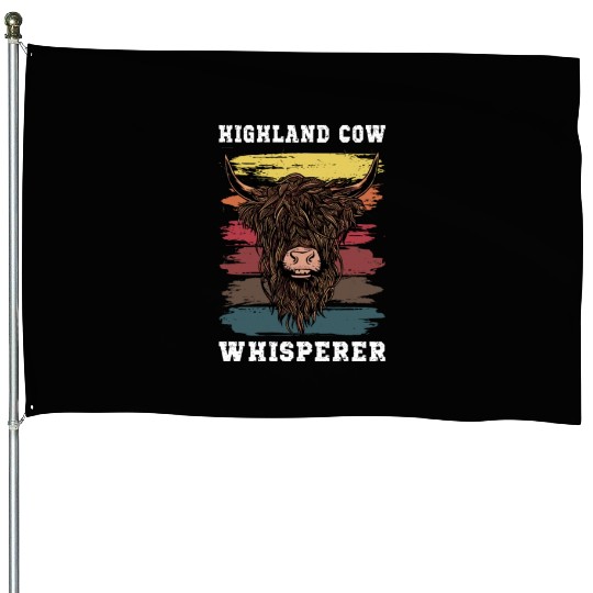 Highland Cow Whisperer House Flags