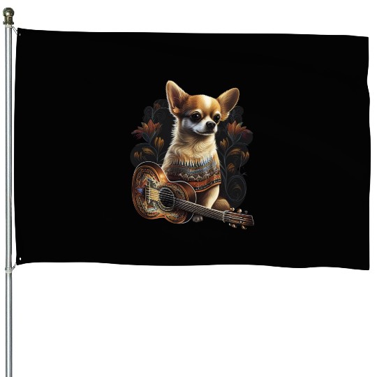 Chihuahua | Ukulele Guitar Hawaii Aloha Violine House Flags