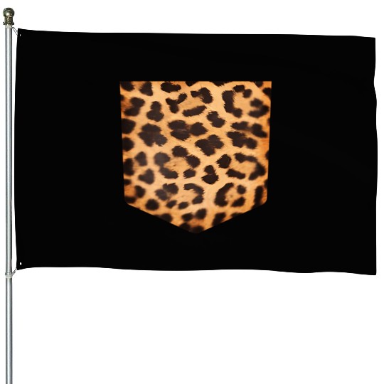 Leopard Print Pocket Falls For House Flags