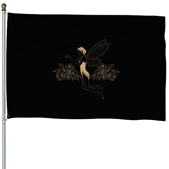 Fairy House Flags, Fairycore Floral Fairy Grunge House Flags,
