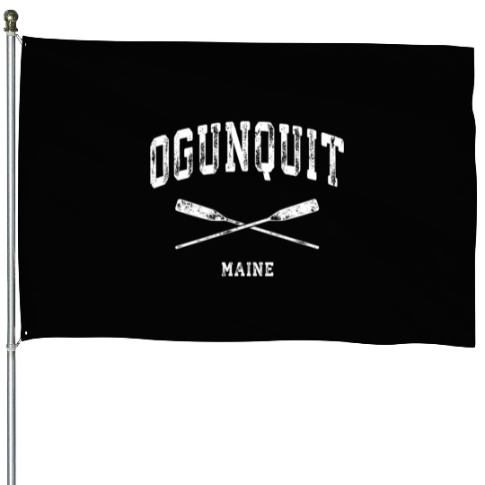 Ogunquit Maine Nautical Crossed Oars House Flags