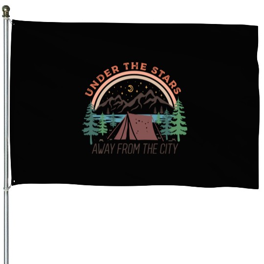 Camping Gifts Happy Camper Campsite Scout Lovers House Flags
