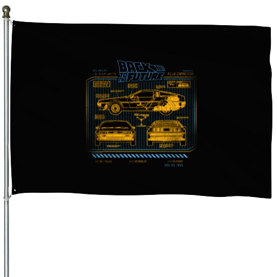 Back To The Future 35Th Anniversary Delorean House Flags