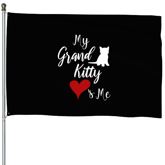 My Grandkitty Loves Me Grandma Of Cats Or Kittens House Flags