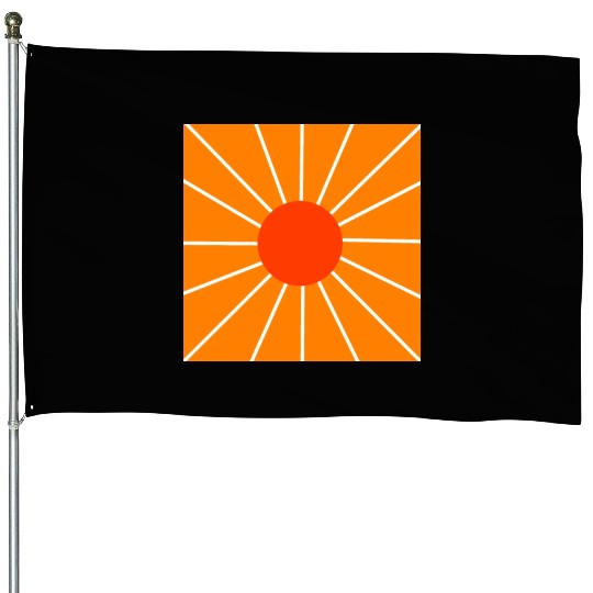 Retro sunset orange and yellow House Flags