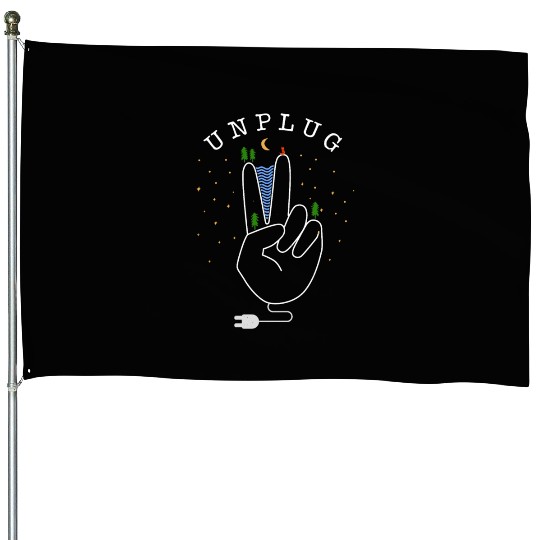 Unplug - nature, forest and mountains House Flags