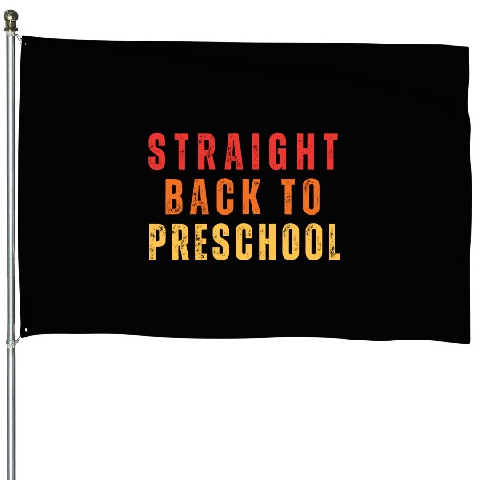 Preschool Teacher Back to school in retro vintage House Flags