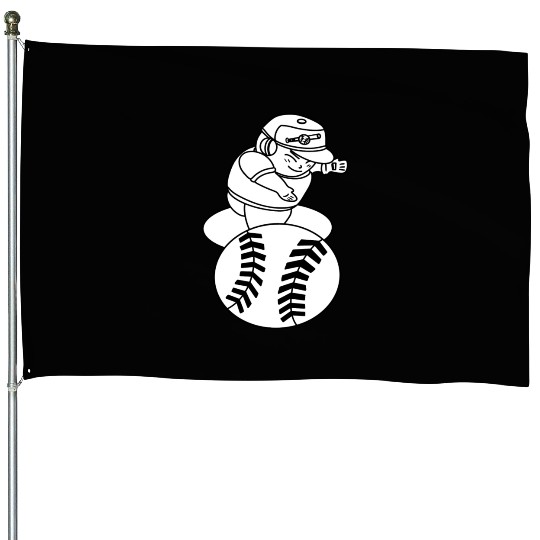 Kawaii Chibi Baseball Pitcher House Flags