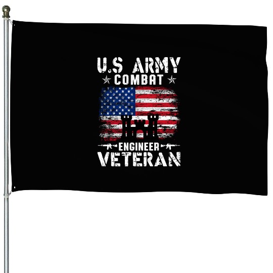 US Army Combat Engineer Veteran House Flags