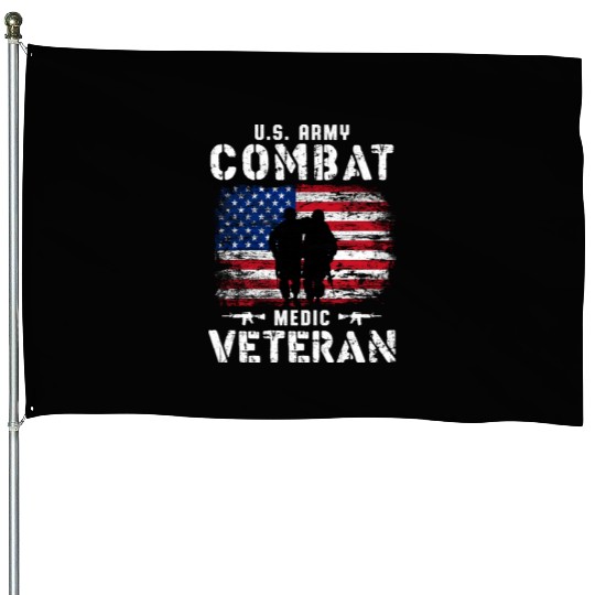 US Army Combat Medic Veteran House Flags