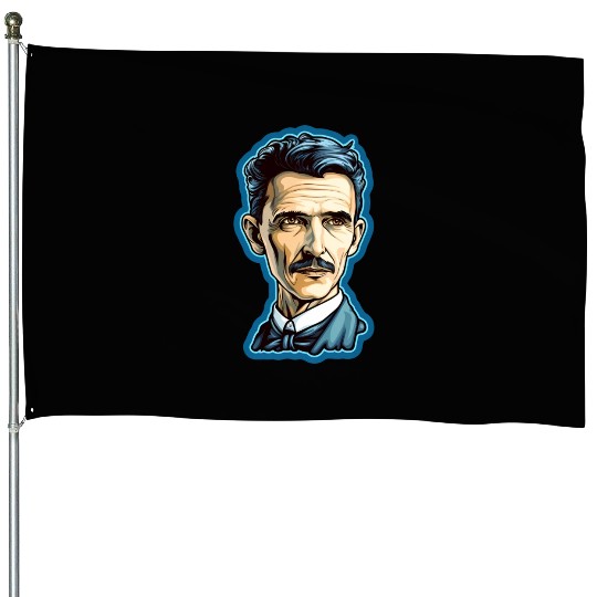 Nikola Tesla Physics Nerd Geek House Flags