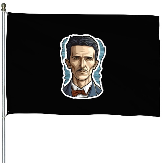 Nikola Tesla Physics Nerd Geek House Flags