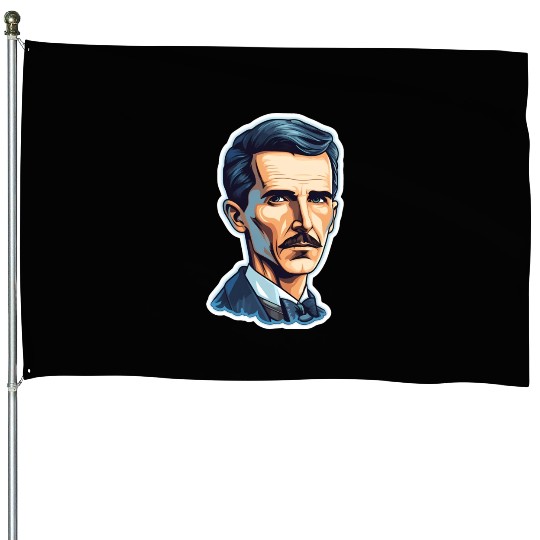 Nikola Tesla Physics Geek Nerd House Flags