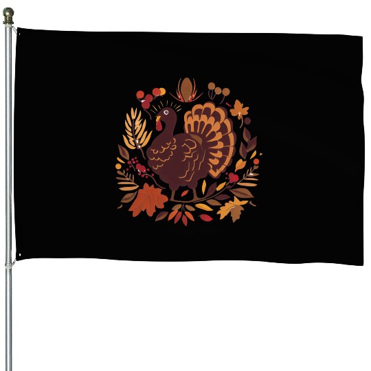 Turkeys, Harvest, and Gratitude House Flags
