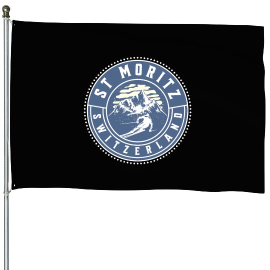 Saint Moritz Switzerland Skiing House Flags