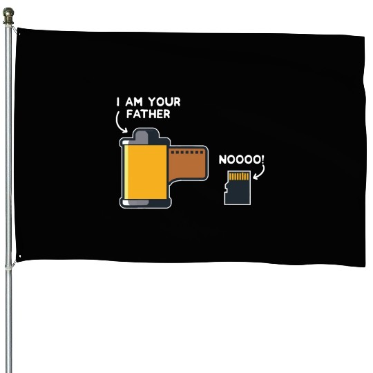 Funny Photography Gift Design Film Father of SD Ca House Flags