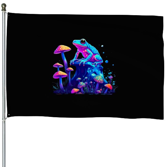 Aesthetic Frog Mushrooms Frogs for a Mushroom House Flags