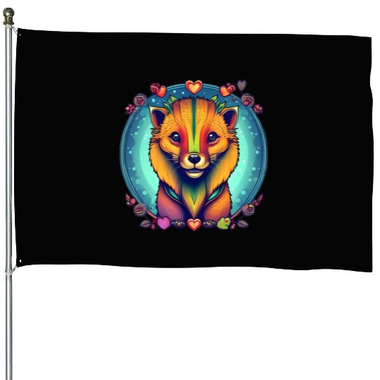 Mongoose Design Watercolor Style House Flags