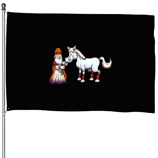 Saint Nicholas Feeding His Horse House Flags