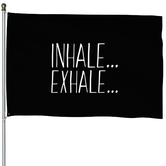 Inhale Exhale Fitness Novelty Graphic Gym Workout House Flags