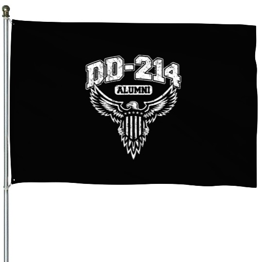 Dd 214 Alumni Military Veteran With Usa Eagle House Flags