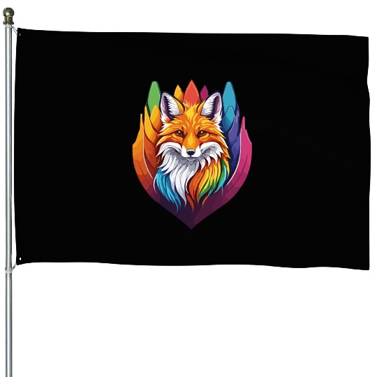Beautiful colorful Fox House Flags