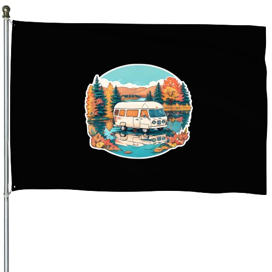 A Camper Van House Flags
