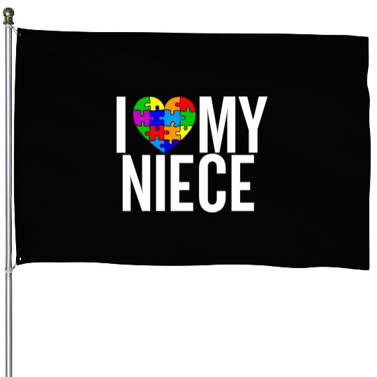 I Love My Niece House Flags
