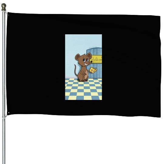 Cheesy Heart Mouse House Flags