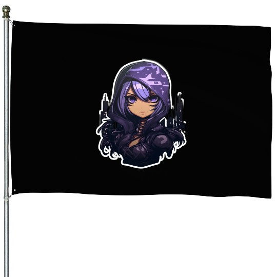 Cartoon Assassin Camouflage House Flags