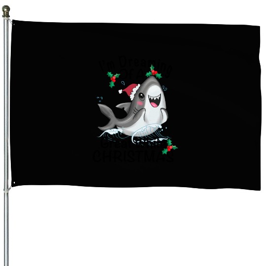 Great White Christmas House Flags