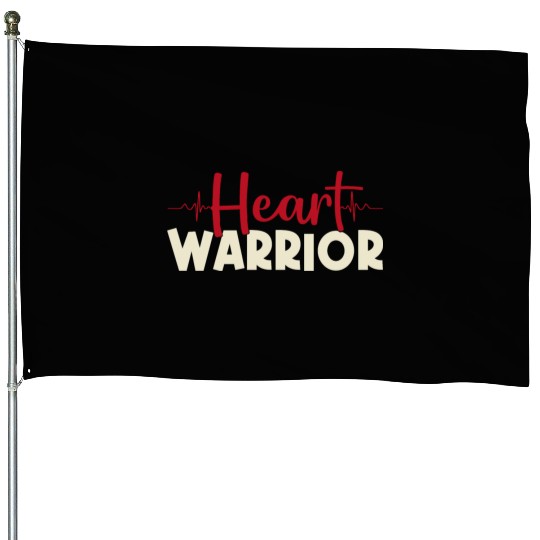 Heart Warrior House Flags-Heart Surgery Gift-Survivor