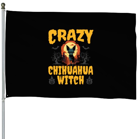 Chihuahua Halloween Puppy Trick Or Treat Dog Lover House Flags