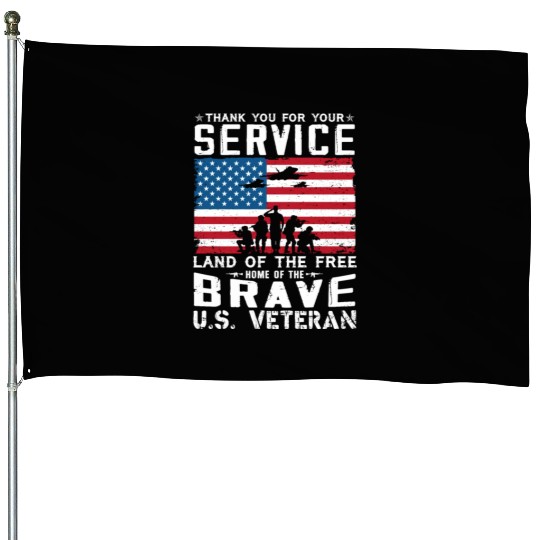 US Army Veteran Land Of The Free House Flags