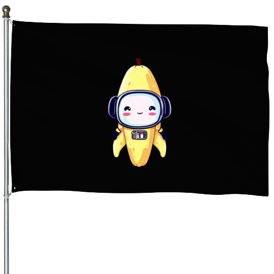 Kawaii Banana - Cyborg, Robot, Astronaut, House Flags