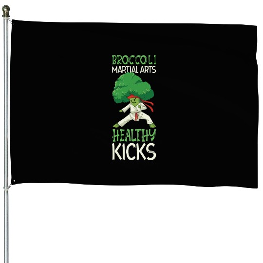 Broccoli Martial Arts Karate MMA Boxing Kicks House Flags