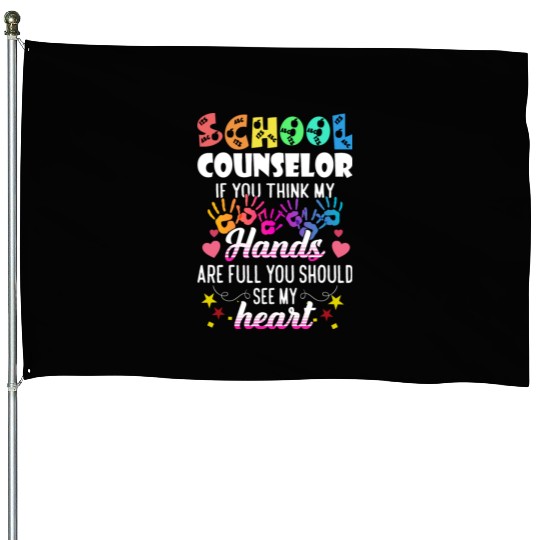 School Counselor Heart Teacher Appreciation House Flags
