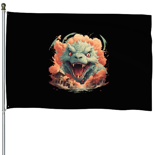 Kaiju: Cityscape Destructor House Flags