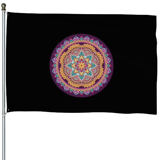 Colorful Mandala Pattern Modern 8 House Flags